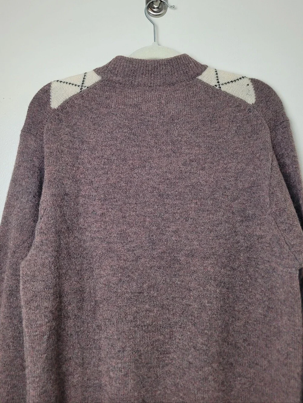 Vintage Kwon Shing Wool Argyle Sweater Preppy Academia Grandpacore Large